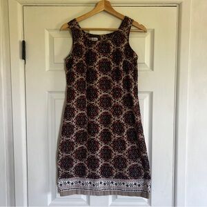 Faded Glory Brown Sheath Midi Dress Scoop Neck Sleeveless